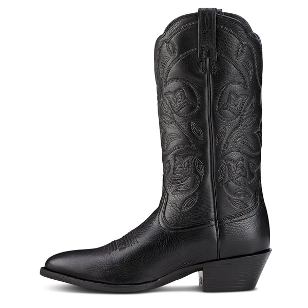 Ariat Wms Heritage Western R Toe Black Deertan - View 2