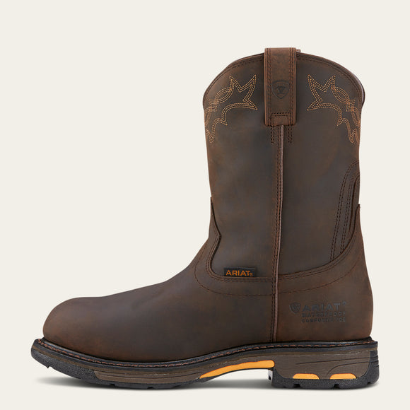 Ariat Mens Workhog Pullon Composite Toe Oily Distressed Brown 10001200 - Side View