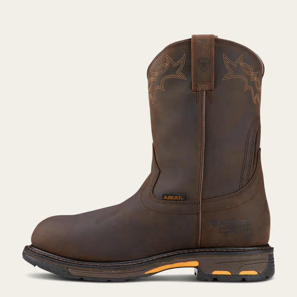 Ariat Mns Workhog Pullon C/toe Oily Distressed Brown - View 2