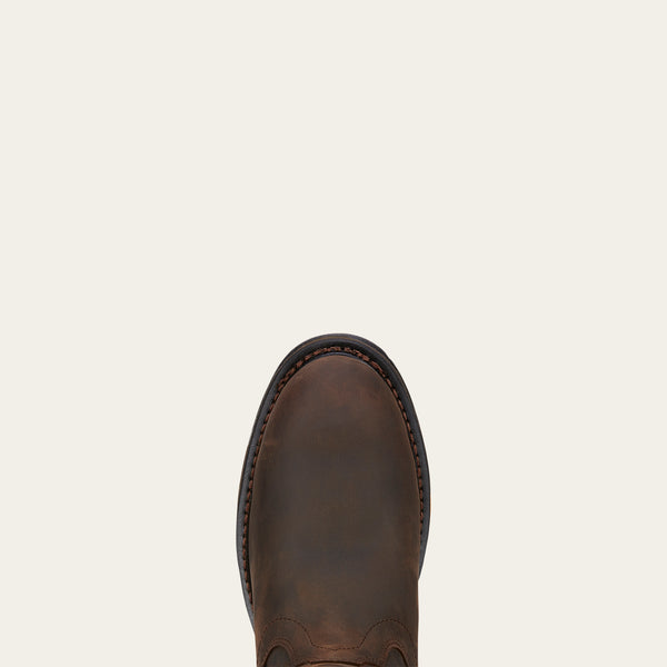Ariat Mns Workhog Pullon C/toe Oily Distressed Brown - View 5