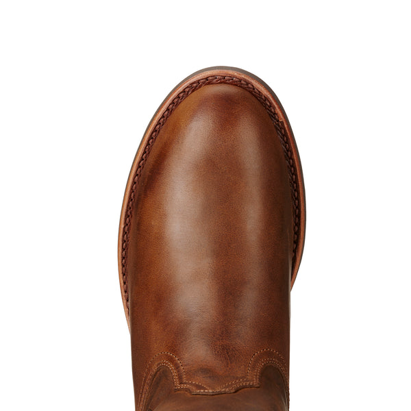 Ariat Mens Duraroper Distressed Brown boots toe view