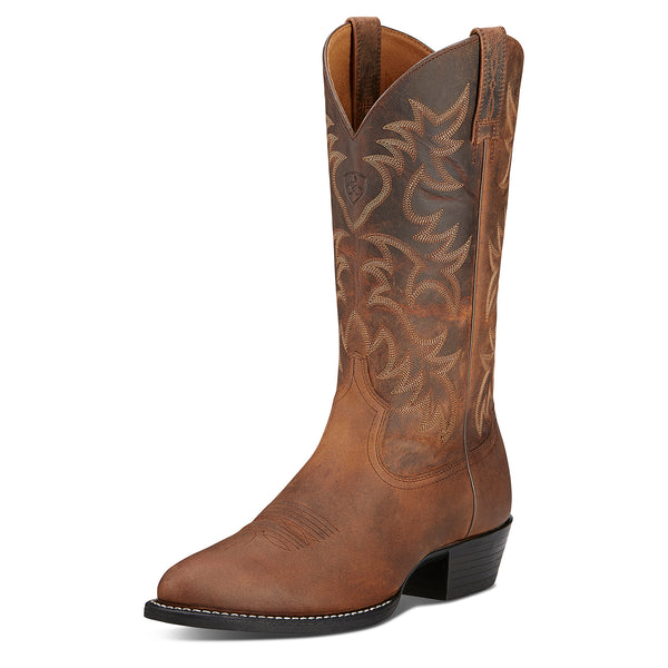 Ariat Mns Heritage Western R Toe Distressed Brown