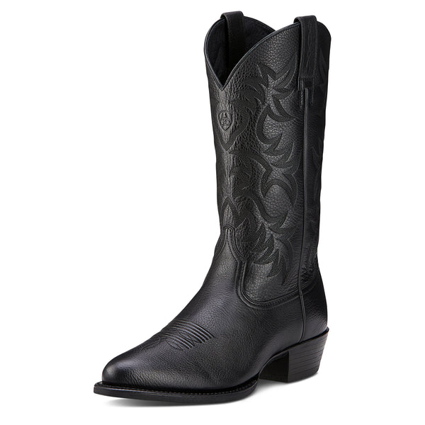 Ariat Mns Heritage Western R Toe Black Deertan