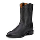 Ariat Mens Heritage Roper Black boots three-quarter front view