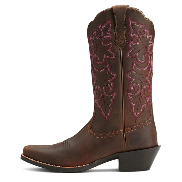 Ariat Wms Round Up Sq Toe Powder Brown - View 2