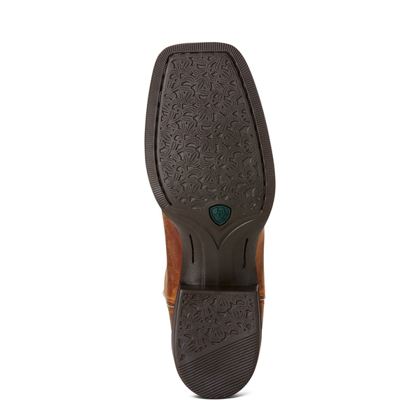 Ariat Womens Round Up Wide Square Toe Powder Brown 10018528 - Sole View