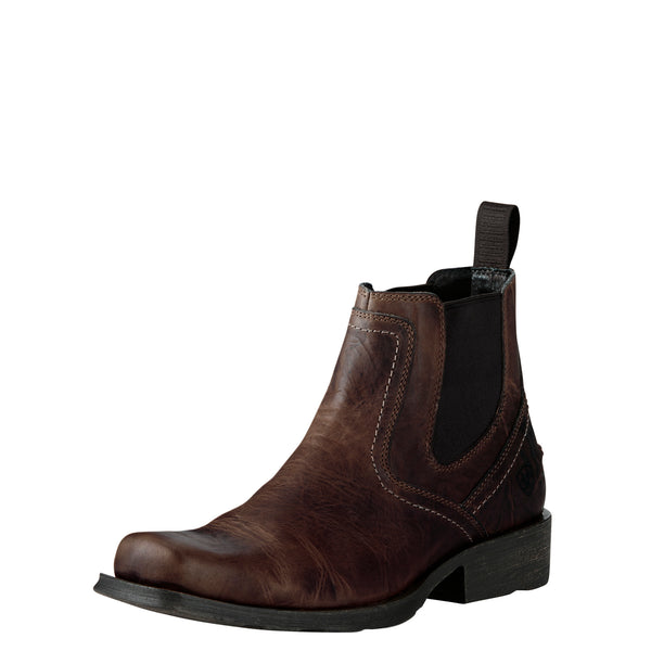 Ariat Mens Midtown Rambler Barn Brown boots three-quarter front view alternate