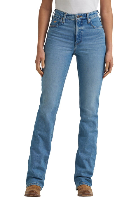 112367598 Wrangler Women's High Rise Boot Cut Jean - front