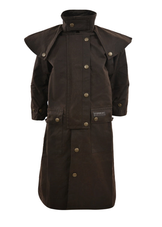 KIDS H/CTRY OILSKIN LONG COAT - Rustic Mulch - Size 4