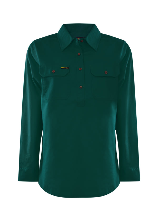 WMNS H/PLKT LIGHT CTN SHIRT - BRIGHT BLUE - Size 8