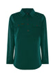 WMNS H/PLKT LIGHT CTN SHIRT - BRIGHT BLUE - Size 8
