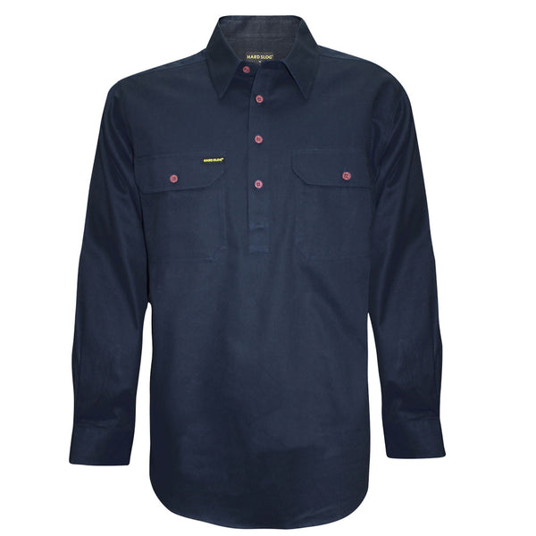 MENS H/PLKT LIGHT CTN SHIRT - DARK NAVY - Size XS