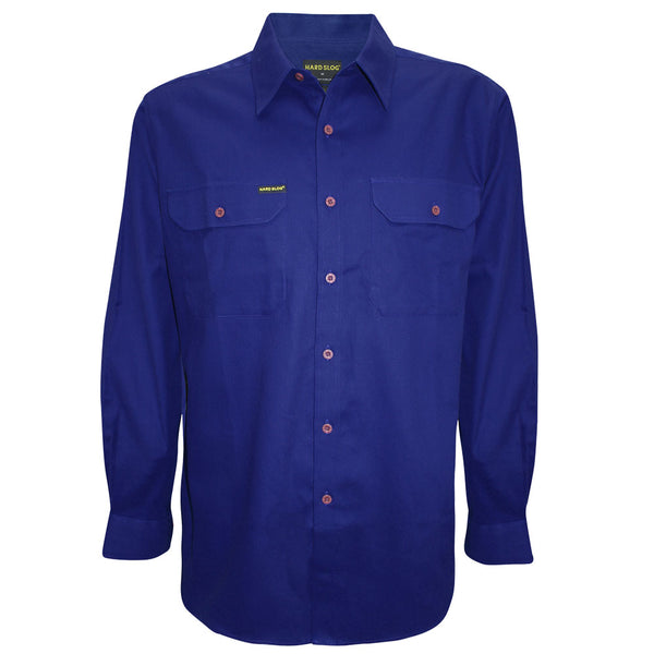 MENS F/PLKT LIGHT CTN SHIRT - ROYAL BLUE - Size XS