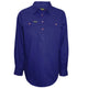 WMNS H/PLKT LIGHT CTN SHIRT - ROYAL BLUE - Size 8