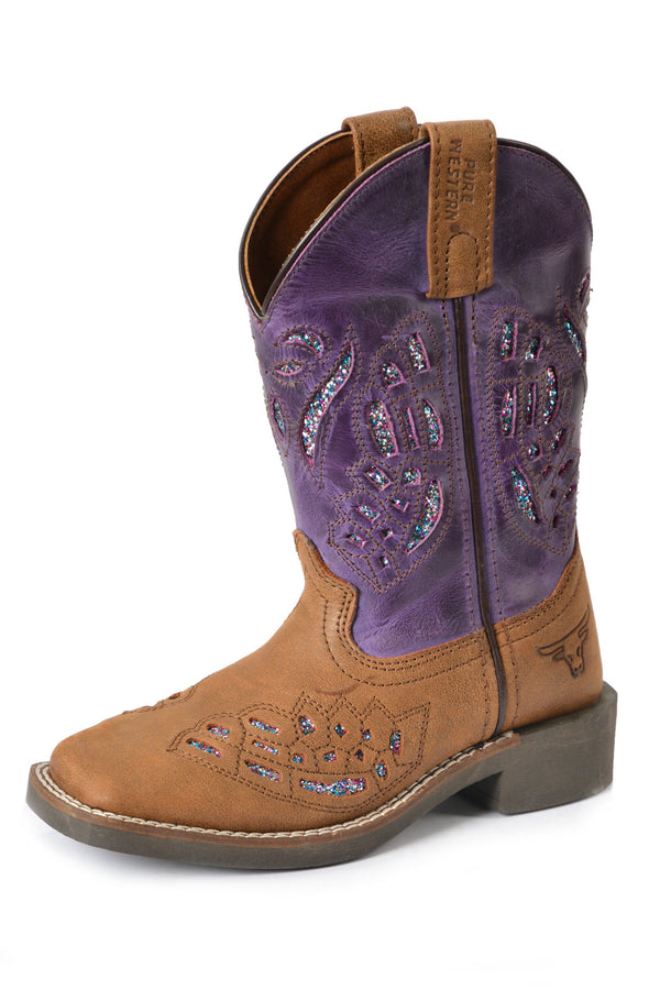 CHILDRENS DASH BOOT - OILED DISTRESSED BROWN/P - Size J10