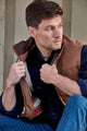 MENS CANVAS VEST - Dark Tan - Size L