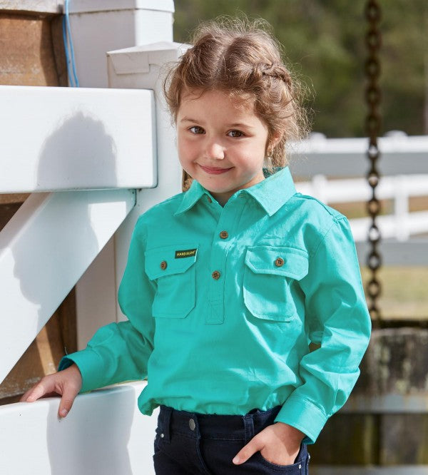 KIDS H/PLKT LIGHT CTN SHIRT - ROYAL BLUE - Size 14