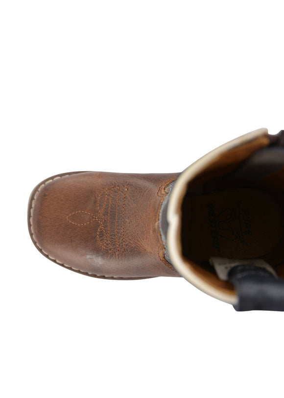 TODDLERS NASH BOOT - DARK BROWN/NAVY - Size 4