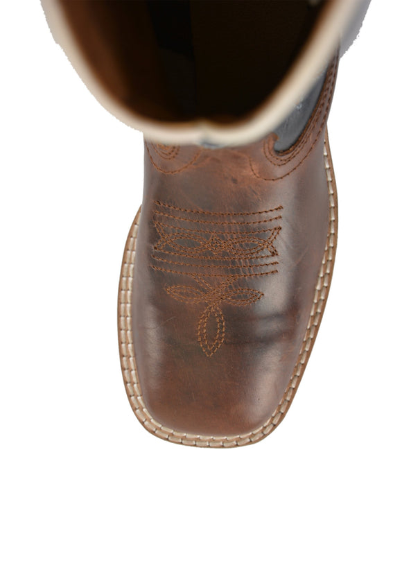 CHILDRENS NASH BOOT - DARK BROWN/NAVY - Size 11