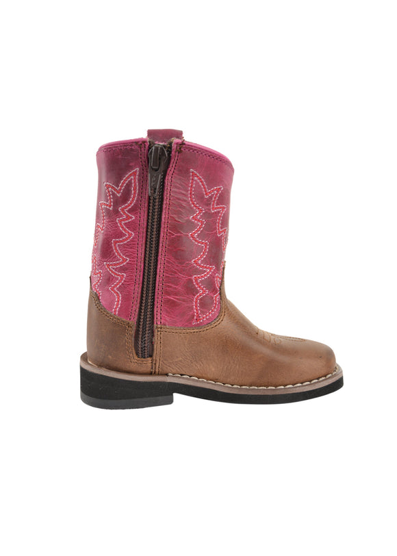 TODDLERS MOLLY BOOT - OIL DISTRESSED BROWN/PIN - Size 5