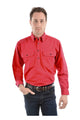 HEAVY DRILL H/PLKT LS SHIRT - Tomato - Size XXS