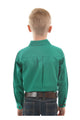 KIDS HEAVY DRILL LS SHIRT - Bright Green - Size 2