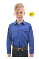KIDS HEAVY DRILL LS SHIRT - Cobalt - Size 14