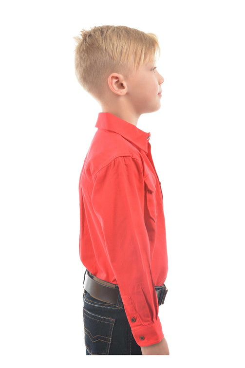 KIDS HEAVY DRILL LS SHIRT - Cobalt - Size 6