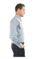 MENS WENTWORTH LS SHIRT - Royal Blue/Brown - Size S