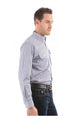 MENS WENTWORTH LS SHIRT - Royal Blue/Brown - Size L