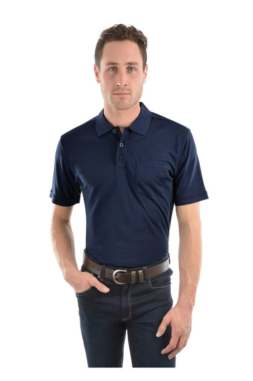 MENS BAMBOO SS POLO - Dark Charcoal - Size M