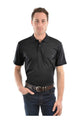 MENS BAMBOO SS POLO - Dark Charcoal - Size S