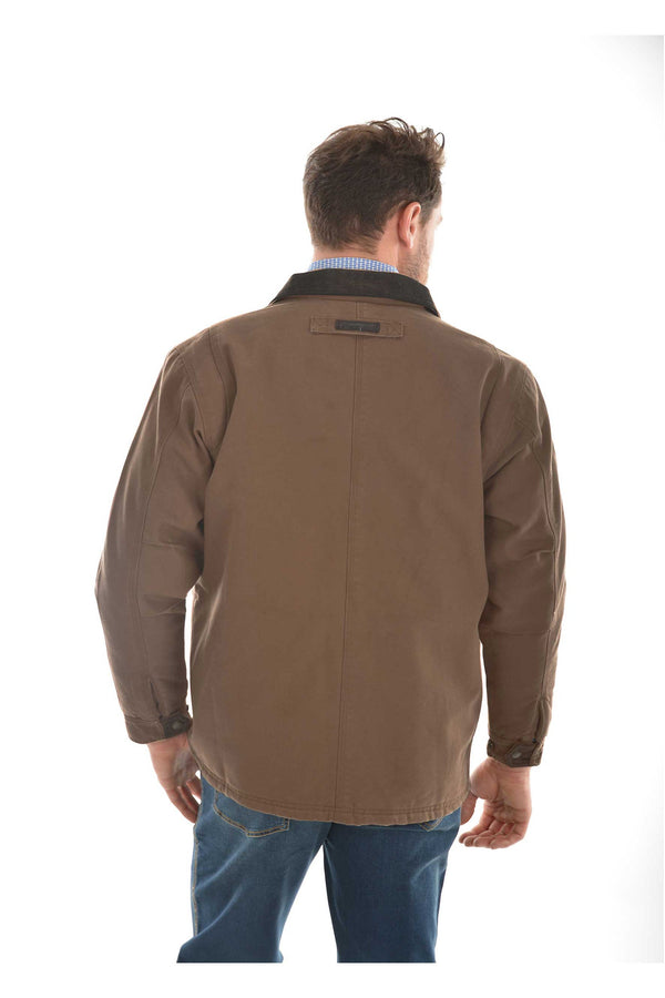 MENS CANVAS JACKET - Dark Tan - Size L