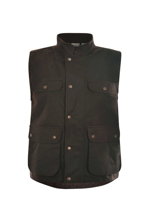 HI COUNTRY OILSKIN SHERPA VEST - Rustic Mulch - Size S