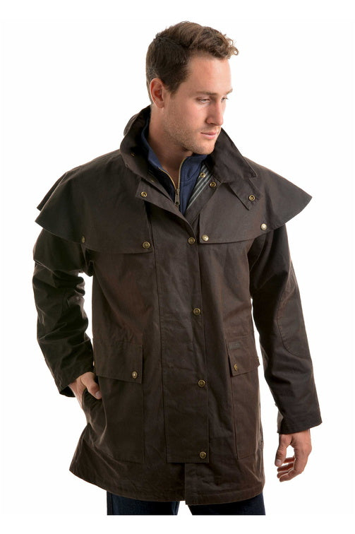 HI COUNTRY OILSKIN SHORT COAT - Rustic Mulch - Size XS