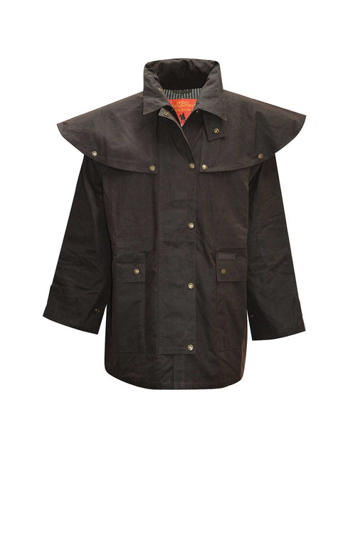 HI COUNTRY OILSKIN SHORT COAT - Rustic Mulch - Size M