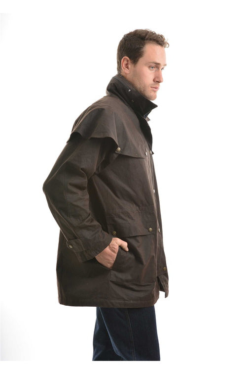 HI COUNTRY OILSKIN SHORT COAT - Rustic Mulch - Size S