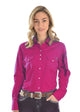 WMNS LOGO LS DRILL SHIRT - Aqua - Size 10