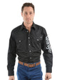 MENS LOGO RODEO LS DRILL SHIRT - Black - Size M