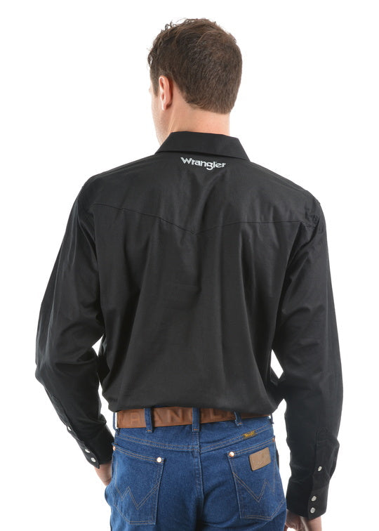 MENS LOGO RODEO LS DRILL SHIRT - Black - Size XXL