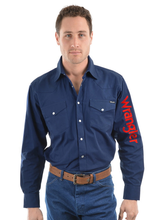 MENS LOGO RODEO LS DRILL SHIRT - Black - Size 5XL
