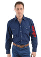 MENS LOGO RODEO LS DRILL SHIRT - Black - Size 5XL