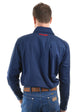 MENS LOGO RODEO LS DRILL SHIRT - Navy - Size L