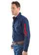 MENS LOGO RODEO LS DRILL SHIRT - Black - Size XL
