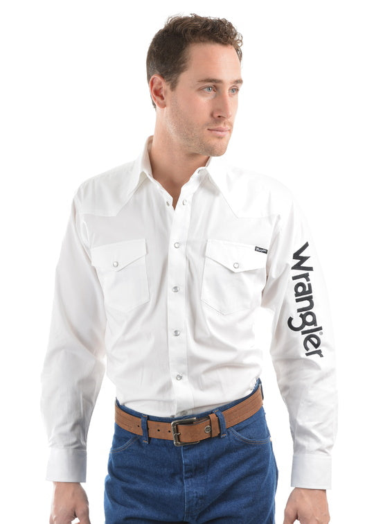 MENS LOGO RODEO LS DRILL SHIRT - Black - Size 3XL