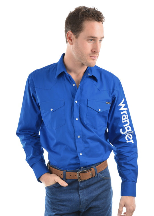 MENS LOGO RODEO LS DRILL SHIRT - Black - Size 4XL