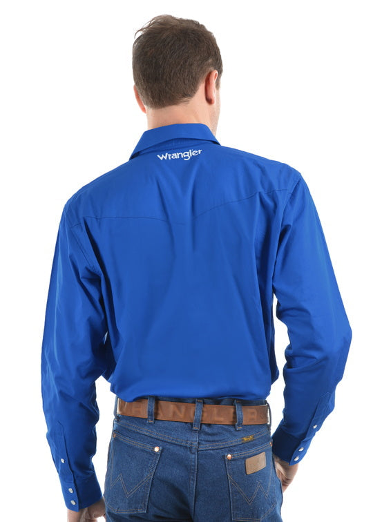MENS LOGO RODEO LS DRILL SHIRT - Navy - Size S