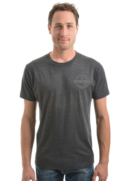 MENS ANGUS SS TEE - Charcoal Marle - Size S