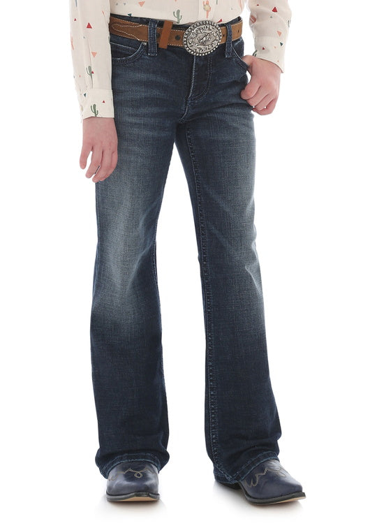 GIRLS RETRO BOOT CUT JEAN - 76% cotton - Indigo - Size 4