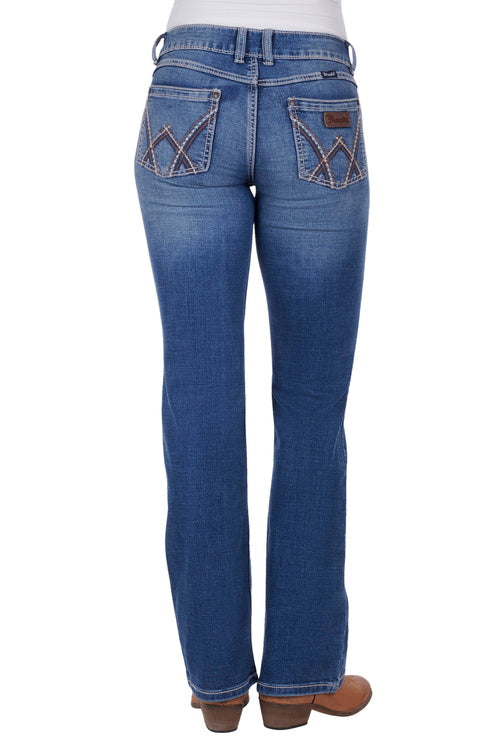 WMNS MID RISE BOOT CUT JEAN - Mae 34L - 64% cotton - Indigo - Size 3